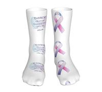 JDNFDR Chaussettes de sport anti-transpiration pour le mois de sensibilisation à la thyroïde, chaussettes de bureau durables pour femmes, travail en plein air
