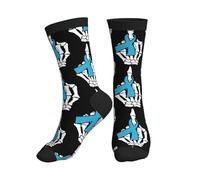 JDNFDR Chaussettes de sport douces avec squelette pour la lutte contre le cancer de la prostate élégantes chaussettes de marche antidérapantes pour homme randonnée course à pied