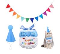 JDNFKG 1 Morceau De Chapeau De Feutre, 1 Morceau De Bavoirs Brodés Mignons Et 1 Morceau De Drapeau d'accueil, Une Fête d'anniversaire Animale À Animal.