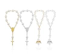 JDNFKG 2 Bracelets Ailes Et 2 Bracelets Croisés, Bracelets De Croyance Religieuse, Décoration Intérieure De Voiture, Bracelets De Perles Créatifs, Cadeaux De Fête.