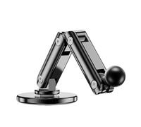JDNH Base adhésive réglable en alliage d'aluminium de 17 mm pour tableau de bord de voiture, tablette, téléphone, téléphone de bureau, navigateurs, pare-brise