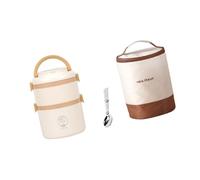 JDNH Boîte à déjeuner unique en acier inoxydable 304 anti-fuite avec joint en silicone thermique pour le travail, les pique-niques, le déjeuner pour l'école