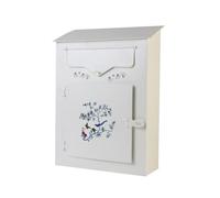 JDNH Boîte aux lettres en métal de style antique avec décor aviaire, cadre résistant à la corrosion et fente pour courrier grand volume pour espaces extérieurs Boîte aux lettres décorative de grande