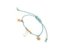 JDNH Bracelet tressé en alliage tressé avec perles en forme d'étoile de mer et nœud réglable pour les amateurs de mode, One Size, Comme décrit