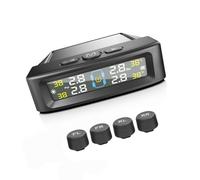 JDNH Capteur de pression des pneus TPMS à énergie solaire USB - Système d'alarme de sécurité - Affichage numérique - Alarme de pression des pneus de voiture