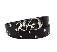 JDNH Ceinture noire classique réglable avec rivets étoile cloutés pour femme pour un usage quotidien et activités de plein air pour femme pour un usage quotidien, Noir , taille unique