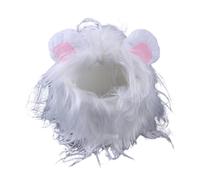 JDNH Chapeau en forme de crinière en peluche pour Halloween, fête espiègle, animal de compagnie, garde au chaud avec sangle de cou élastique, accessoires de cosplay pour animal de compagnie