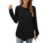 JDNH Chemise d'automne flexible pour femme en tissu doux et décontracté - Manches longues - Pliage essentiel, Noir , XXL