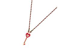 JDNH Collier avec pendentif en forme de goutte à quatre feuilles avec détails éclatants et cordon réglable pour elle - Collier tendance couleur dopamine, taille unique, Comme décrit, Comme décrit.