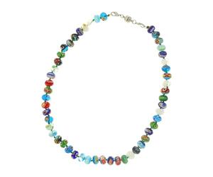 JDNH Collier de perles de verre Millefioris fabriqué à la main - Accessoire de bijoux italiens pour femme élégant - Opale - Accessoires de tous les jours, taille unique, Acrylique, Pas de gemme