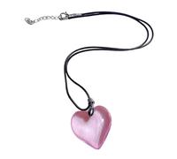 JDNH Collier moderne en résine en forme d'amour avec corde en cuir synthétique, bijou tendance réglable pour elle ou lui, pendentif pour femme en résine grand cœur, One Size, Comme décrit, Comme