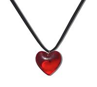 JDNH Colliers avec pendentif en forme de cœur - Collier ras du cou en résine - Pour femme et homme - Cadeau d'amour, taille unique, Comme décrit, Comme décrit.