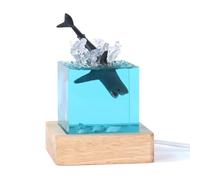 JDNH Creative Birthday Surprise Décoration en résine faite à la main en forme de baleine 5V1A Lampe veilleuse pour cadeau d'anniversaire Thème Décor