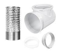 JDNH Ensemble de connecteurs de tuyau d'aération pour sèche-linge à 90 degrés - Plaque murale - Connecteur rapide pour sèche-linge - Kit de séchage pour espace étroit