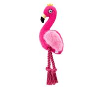 JDNH Jouet à mâcher en peluche pour chien avec couineur et corde en coton pour ennui, races, fiançailles, flamant rose