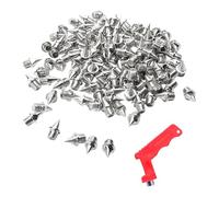 JDNH Lot de 120 aiguilles de piste de 6,35 mm avec clé et pointes pour chaussures de course courtes Sprint Sports Piste et Cross Country Spikes avec clé à pointes