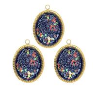 JDNH Lot de 3 pendentifs en forme de tournesols en acier robuste pour femme avec carte de tarot émaillée croissants et étoile, taille unique, Comme décrit, Comme décrit.