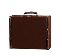 JDNH Malle en cuir robuste européen pratique à l'ancienne, solution de rangement élégante pour les voyageurs et les amateurs de mode, boîte de rangement de voyage