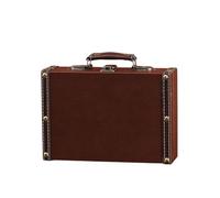 JDNH Malle en cuir robuste européen pratique à l'ancienne, solution de rangement élégante pour les voyageurs et les amateurs de mode, boîte de rangement de voyage