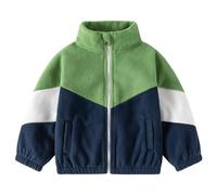 JDNH Manteau en polaire contrastée pour enfants - Manteau décontracté avec plusieurs poches - Confort quotidien - Vêtements d'extérieur en polaire d'hiver pour enfants, Orthographe tibétaine, 100 cm