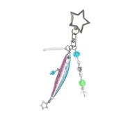 JDNH Pendentif en forme de poisson unique - Texture acrylique - Idéal pour les rencontres et les événements sociaux - Porte-clés poisson en acrylique, a, taille unique