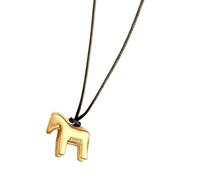 JDNH Pendentif simple et élégant en forme de cheval sur cordon en cuir, facile à assortir à tous les styles de tenue, designs complexes, idéal pour les peaux sensibles, Moyen, Comme décrit, Comme