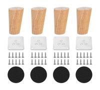 JDNH Pieds d'armoire en bois massif robustes - Pieds de meubles généraux - Texture en bois naturel - Accessoires pour cadre de canapé - Finition naturelle