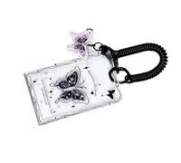 JDNH Pochette de protection transparente à fermeture coulissante pour cartes, motif papillon noir, Taille unique, Beauté de masse