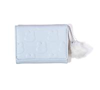JDNH Portefeuille compact pour femme à trois volets, pochette tendance en cuir synthétique, porte-cartes de crédit, sac à monnaie, porte-monnaie de voyage pour femme, bleu, Beauté de masse
