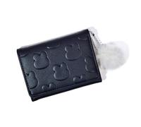 JDNH Portefeuille compact pour femme à trois volets, pochette tendance en cuir synthétique, porte-cartes de crédit, sac à monnaie, porte-monnaie de voyage pour femme, Noir , Beauté de masse