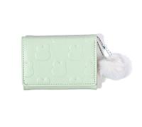 JDNH Portefeuille compact pour femme à trois volets, pochette tendance en cuir synthétique, porte-cartes de crédit, sac à monnaie, porte-monnaie de voyage pour femme, Vert, Beauté de masse