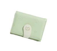 JDNH Portefeuille compact pour femme en cuir synthétique avec porte-cartes de crédit de grande capacité, pochette à trois volets, sac à main pour femme, portefeuille court, Vert, Beauté de masse