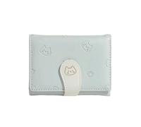 JDNH Portefeuille compact pour femme en cuir synthétique avec porte-cartes de crédit de grande capacité, pochette à trois volets, sac à main pour femme, portefeuille court, bleu, Beauté de masse