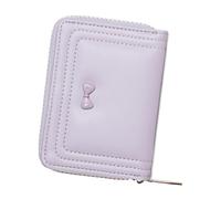 JDNH Portefeuille tendance petit portefeuille compact pour femme en cuir synthétique court portefeuille à deux volets porte-cartes de crédit pochette simple sac à main à deux volets, violet clair
