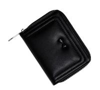 JDNH Portefeuille tendance petit portefeuille compact pour femme en cuir synthétique court portefeuille à deux volets porte-cartes de crédit pochette simple sac à main à deux volets, Noir , Beauté de