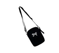 JDNH Sac à bandoulière tendance en nylon avec nœud papillon et sangle réglable pour une organisation facile, sacoche tendance pour femme, Noir , One Size