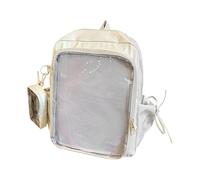 JDNH Sac à dos élégant et décontracté pour les amateurs Sac à dos de grande capacité Construction PU Poche organisationnelle Sac à dos en cuir PU Thème Anime, beige