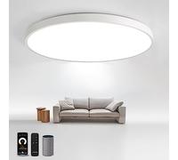 JDONG Plafonnier LED 54W Dimmable avec télécommande 3000K-6500K Ultra Thin Ø50x4CM Plafonnier rond plat compatible avec Alexa Google Home Wifi Lamp pour salon chambre
