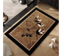 Jdozfo Tapis de Bain Antiderapant Absorbant, Tapis de Douche Super Absorbant à Séchage Rapide, Lavable Bathroom Mat pour Salle de Bain, Éviers Cuisine et L'entrée Sol Marron 140x200cm 6-15