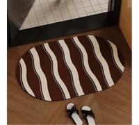 Jdozfo Tapis de Bain Antiderapant Absorbant, Tapis de Douche Super Absorbant à Séchage Rapide, Lavable Bathroom Mat pour Salle de Bain, Éviers Cuisine et L'entrée Sol Marron 140x200cm 6-51