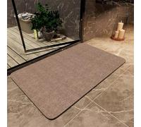Jdozfo Tapis de Bain Antiderapant Absorbant, Tapis de Douche Super Absorbant à Séchage Rapide, Lavable Bathroom Mat pour Salle de Bain, Éviers Cuisine et L'entrée Sol Brown 90x120cm 6-233