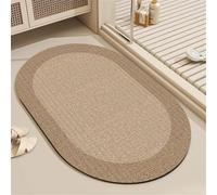 Jdozfo Tapis de Bain Antiderapant Absorbant, Tapis de Douche Super Absorbant à Séchage Rapide, Lavable Bathroom Mat pour Salle de Bain, Éviers Cuisine et L'entrée Sol Oval 120x170cm 6-621