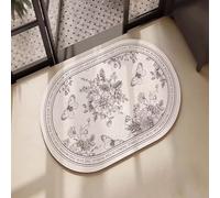 Jdozfo Tapis de Bain Antiderapant Absorbant, Tapis de Douche Super Absorbant à Séchage Rapide, Lavable Bathroom Mat pour Salle de Bain, Éviers Cuisine et L'entrée Sol Oval 140x200cm 6-641