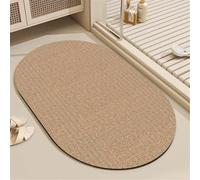 Jdozfo Tapis de Bain Antiderapant Absorbant, Tapis de Douche Super Absorbant à Séchage Rapide, Lavable Bathroom Mat pour Salle de Bain, Éviers Cuisine et L'entrée Sol Marron 140x200cm 6-25