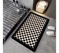 Jdozfo Tapis Salle de Bain Absorbant 120x170cm Tapis de Douche Antidérapant, Lavable Séchage Rapide Bath Mat pour Baignoire, Douche, Chambres, la Buanderie Grid 6-786