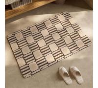 Jdozfo Tapis Salle de Bain Absorbant 150x220cm Tapis de Douche Antidérapant, Lavable Séchage Rapide Bath Mat pour Baignoire, Douche, Chambres, la Buanderie Classic 6-376
