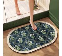 Jdozfo Tapis Salle de Bain Absorbant 150x220cm Tapis de Douche Antidérapant, Lavable Séchage Rapide Bath Mat pour Baignoire, Douche, Chambres, la Buanderie Oval 6-606