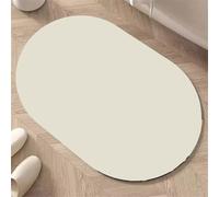 Jdozfo Tapis Salle de Bain Absorbant 70x120cm Tapis de Douche Antidérapant, Lavable Séchage Rapide Bath Mat pour Baignoire, Douche, Chambres, la Buanderie Oval 6-642