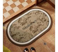 Jdozfo Tapis Salle de Bain Absorbant 70x140cm Tapis de Douche Antidérapant, Lavable Séchage Rapide Bath Mat pour Baignoire, Douche, Chambres, la Buanderie Marron 6-28