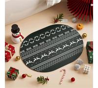 Jdozfo Tapis Salle de Bain Absorbant 70x140cm Tapis de Douche Antidérapant, Lavable Séchage Rapide Bath Mat pour Baignoire, Douche, Chambres, la Buanderie Oval 6-608
